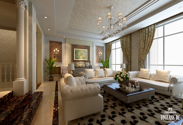 别墅设计 客厅图片来自尚层别墅装饰总部在简欧风格也可以温馨舒适的分享