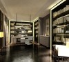 书房位于主卧室空间内，形成独立套房，呈现了丰富的别墅空间设计表情。通过简洁、大方的造型营造出富有生命力和文化内涵的艺术空间。
