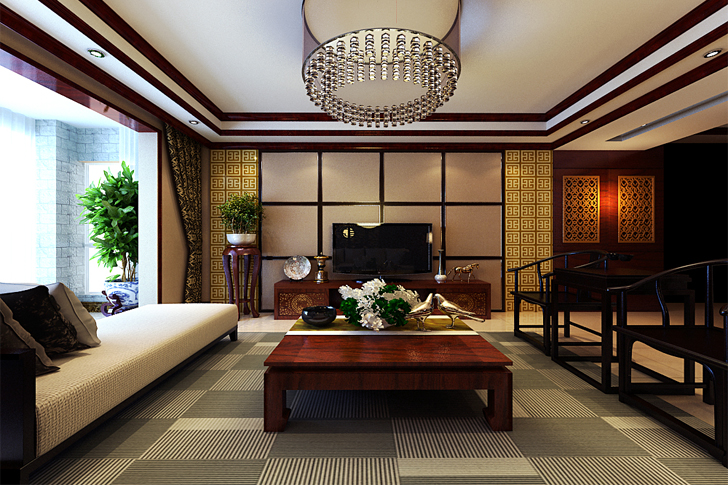 新中式 三居 白领 小资 客厅图片来自石家庄业之峰装饰在天山熙湖138平米新中式风格的分享