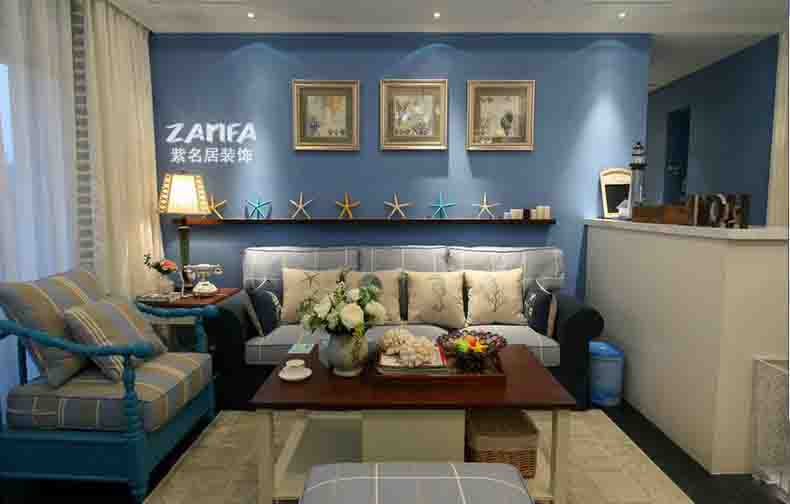 宜家 地中海 舒适 简约 客厅图片来自紫名居装饰在旭日爱上城90平的分享