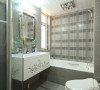卫浴设备以简洁大方为主，灰色瓷砖、雕刻白色家具卫浴、灯暖设备将一个现代卫浴打造的很好。作为私密的公共空间，简单却不乏味，是古典风格现代设计中低调的精品