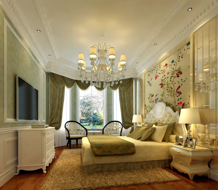 欧式 别墅 卧室图片来自天津尚层装饰张倩在简欧风格别墅的分享