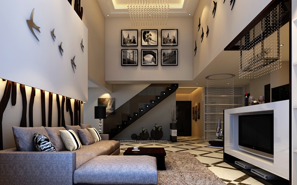 济南实创 济南大包 后现代 loft装修 客厅图片来自实创装饰工程有限公司在160平米后现代前卫时尚美居的分享
