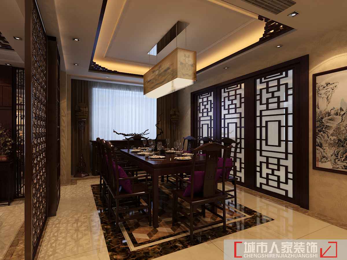 别墅 80后 小资 白领 中式 餐厅图片来自天津行云创意装饰设计有限公司在红磡领世郡的分享