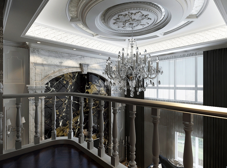 欧式 混搭 复式 鲁班装饰 效果图 客厅图片来自陕西鲁班装饰公司在新古典营造出华丽高贵温馨的感觉的分享