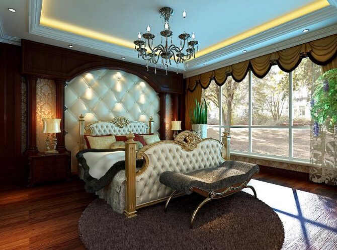 欧式 别墅 卧室图片来自沈阳名室经典装饰在漫步地中海 400平欧式装修效果图的分享