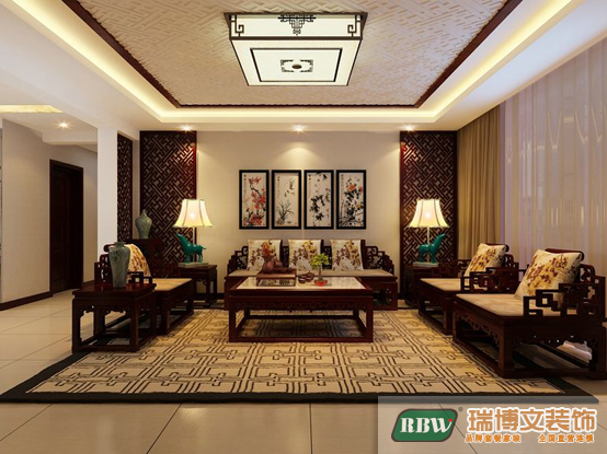 中式 三居 白领 新中式 客厅图片来自石家庄瑞博文装饰---伊然在维多利亚，155中式古典的分享
