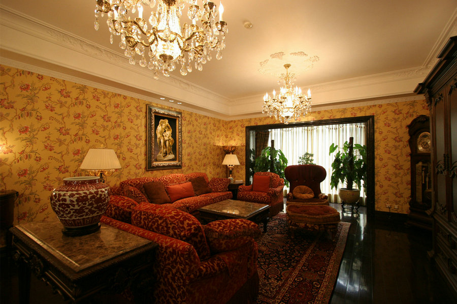 别墅 新古典 婚房设计 客厅图片来自实创装饰晶晶在新古典婚房设计的分享