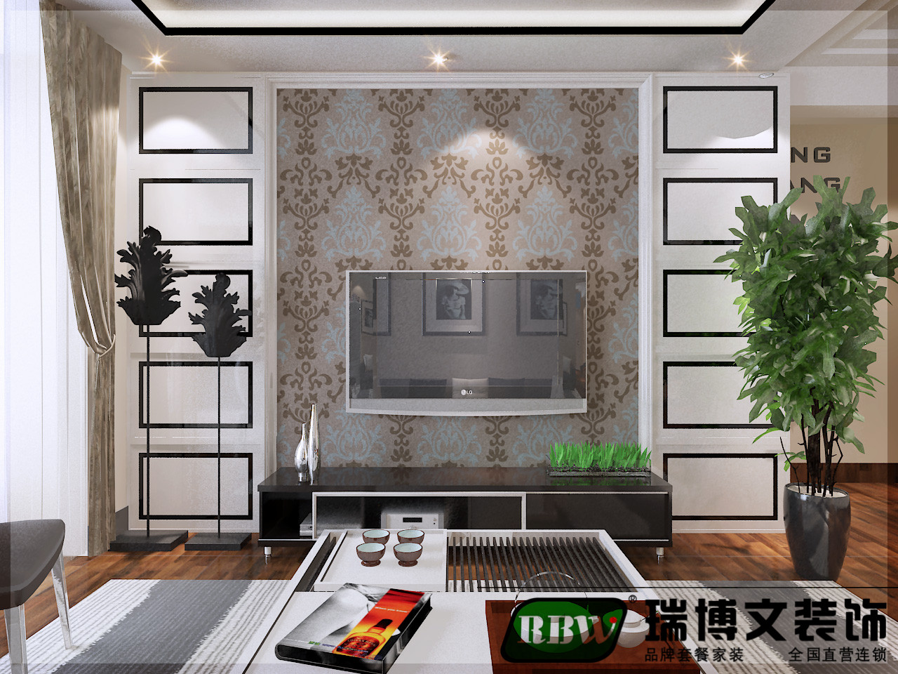 棕榈湾 三居 白领 欧式 80后 客厅图片来自石家庄瑞博文装饰---伊然在棕榈湾，128三室，现代欧式风情的分享