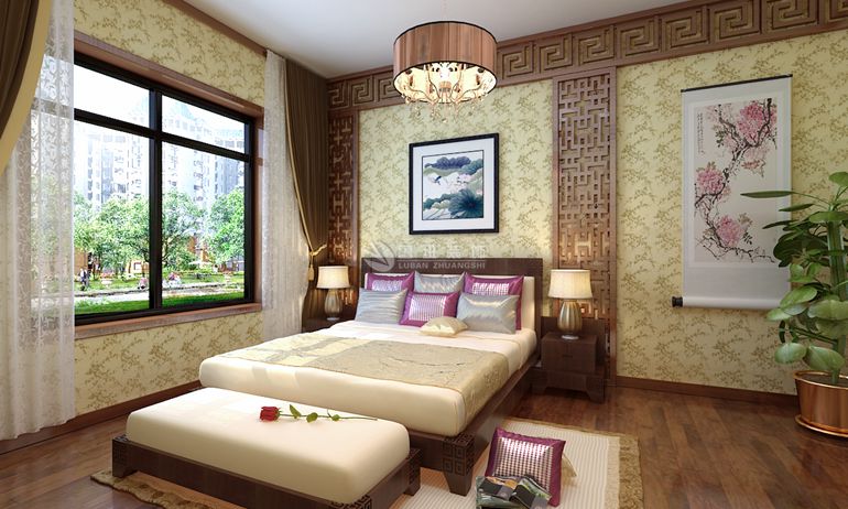 鲁班装饰 中式 白桦林间 效果图 古典 卧室图片来自陕西鲁班装饰公司在古典与现代完美结合与时尚并存的分享