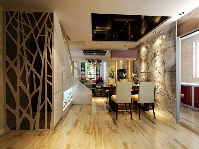现代 简约 复式 后现代 餐厅图片来自龙发装饰集团西安分公司在高新-家立方200平面复式（现代）的分享