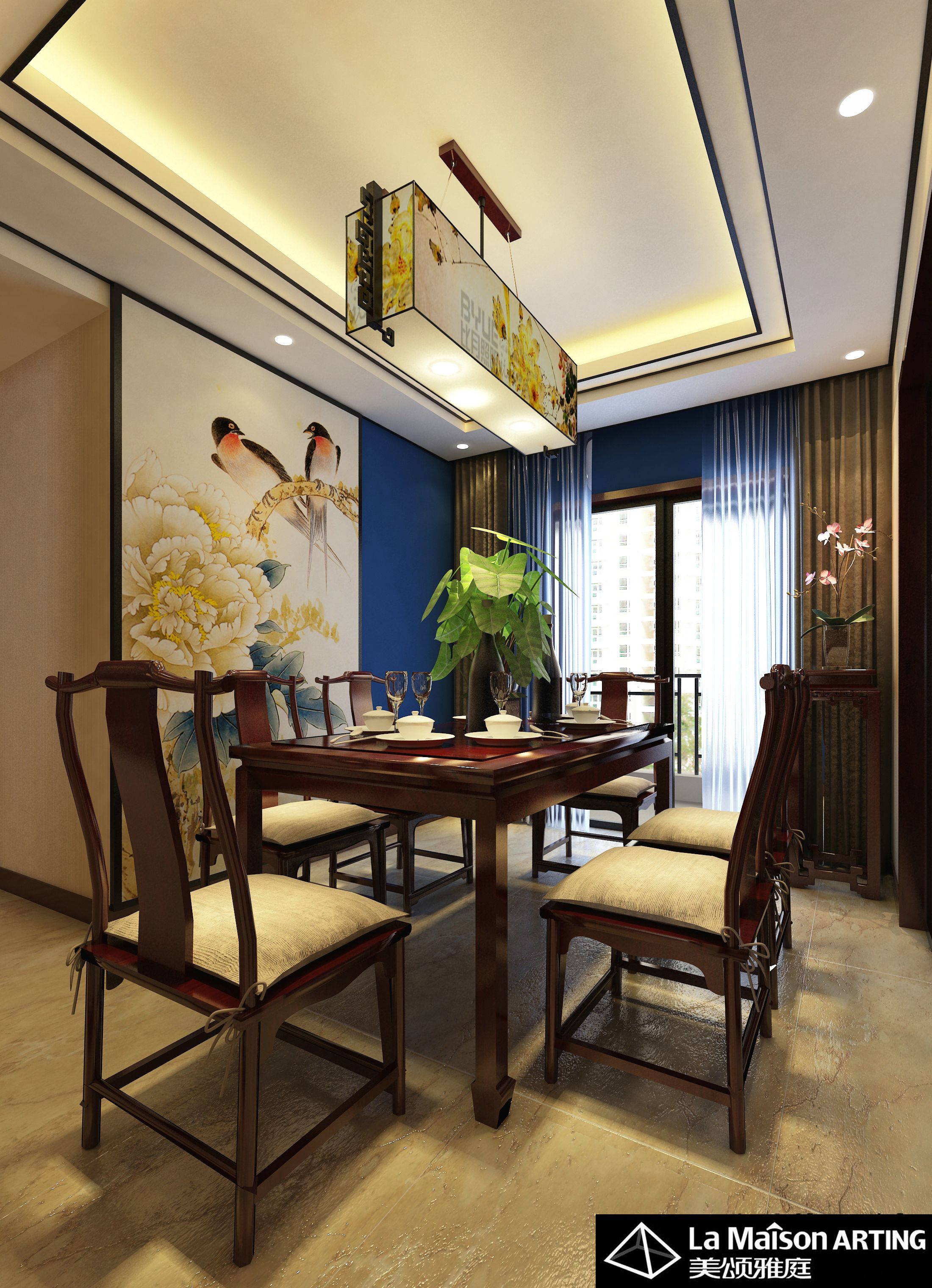 餐厅图片来自美颂雅庭装饰在万科城现代中式风格的分享