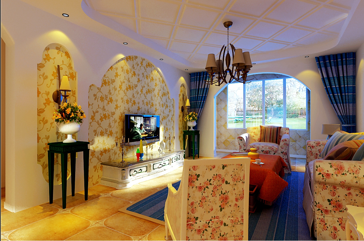 三居 白领 收纳 80后 地中海 客厅图片来自武汉实创装饰在金地雄楚1号温馨的港湾的分享