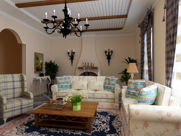 别墅 小资 地中海 装修 客厅图片来自天津尚层装饰张倩在清新地中海风格的分享