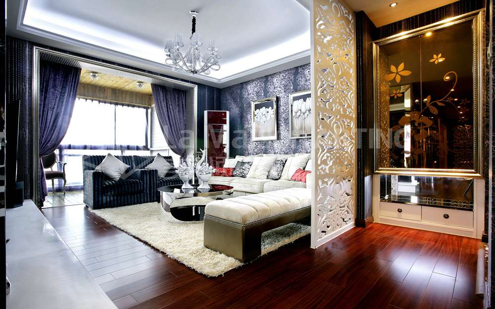客厅图片来自美颂雅庭装饰在华清园后现代低调奢华风的分享