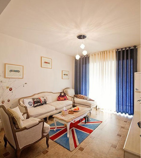 欧式 二居 小资 客厅图片来自成都盛世家园装饰在90平米法式乡村风的分享