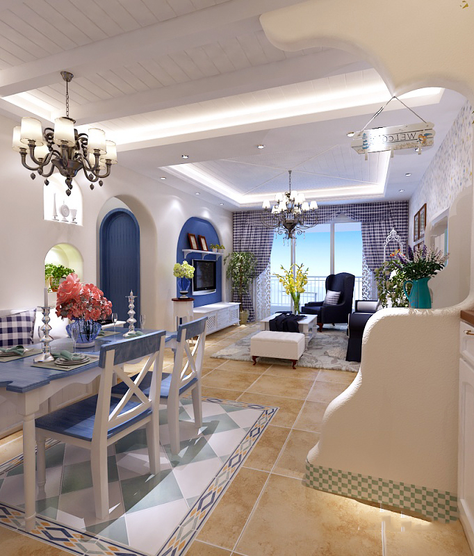 三居 80后 地中海风格 慕尚家居体 装修设计 客厅图片来自慕尚族在航天首府  133平  地中海风格的分享
