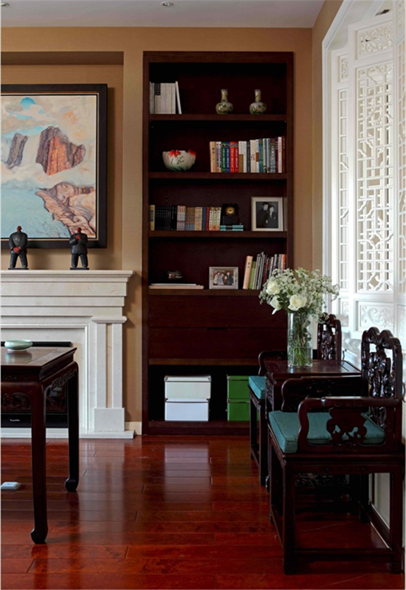 简约 别墅 混搭 现代中式 书房图片来自尚层装饰张迪在保利西山林语别墅530平混搭风格的分享
