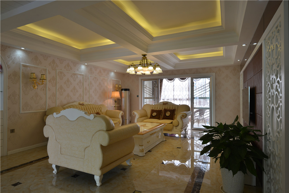 简约 欧式 别墅 客厅图片来自长沙金煌装饰在迷恋都市简欧风的分享