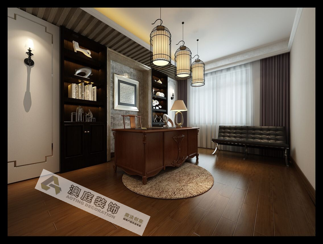 二居 三居 白领 小资 书房图片来自武汉澳庭装饰工程有限公司在汉水琴台的分享