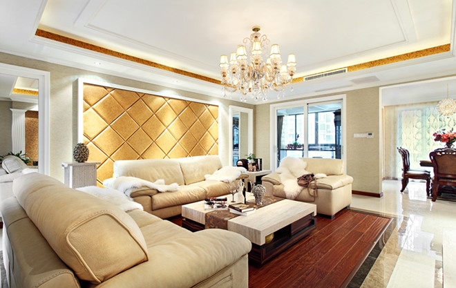 客厅图片来自家装大管家在奢华风情 160平简欧风格大气家的分享