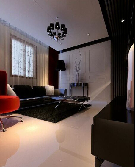 欧式 二居 客厅图片来自佰辰生活装饰在90平黑色欧式贵族两居的分享