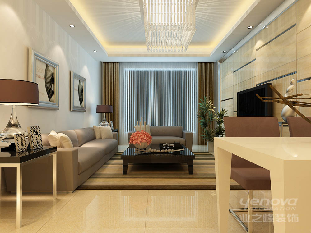 客厅图片来自天津业之峰装饰在融侨观邸124平米简约三居室的分享