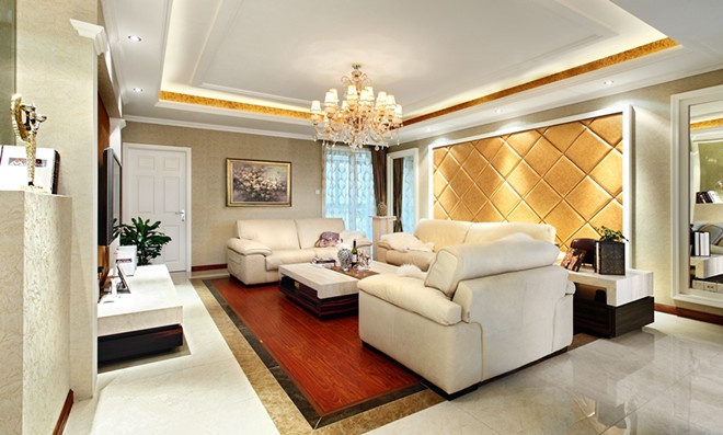 客厅图片来自家装大管家在奢华风情 160平简欧风格大气家的分享