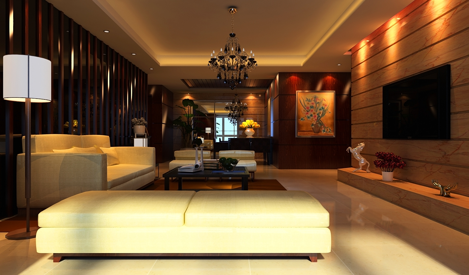 新中式，简 三居 收纳 白领 客厅图片来自富有世纪装饰河南公司在正商明钻的分享