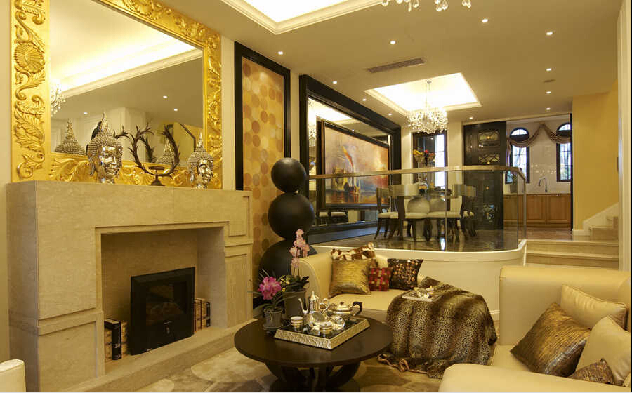 客厅图片来自佰辰生活装饰在180平东南亚现代家的分享