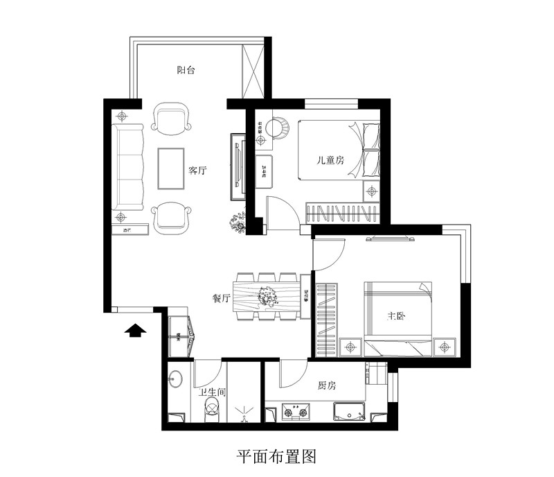 简约 二居 收纳 80后 小资 户型图图片来自上海实创-装修设计效果图在11.4万三口之家时尚奢华住宅的分享