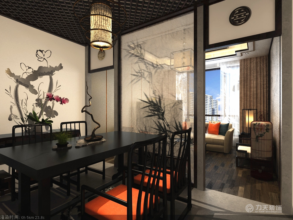 中式 现代 二居 白领 收纳 80后 小资 餐厅图片来自阳光力天装饰在喜蜜湾-87.75㎡-现代中式的分享