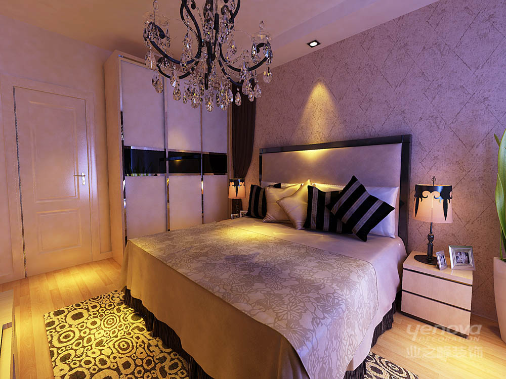 卧室图片来自天津业之峰装饰在金色家园低调奢华现代三居室的分享