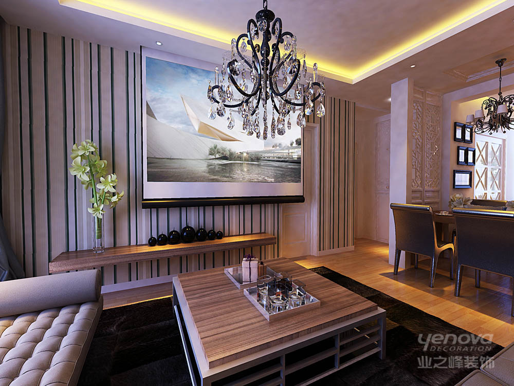 客厅图片来自天津业之峰装饰在金色家园低调奢华现代三居室的分享