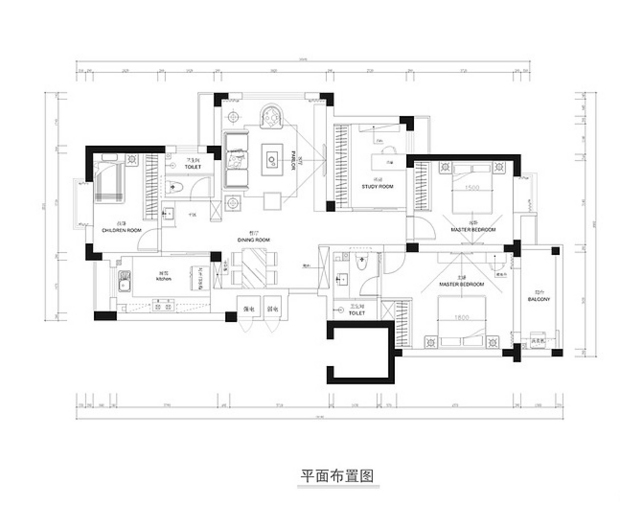 户型图图片来自实创装饰上海公司在浓情咖啡欲打造145平现代婚房的分享