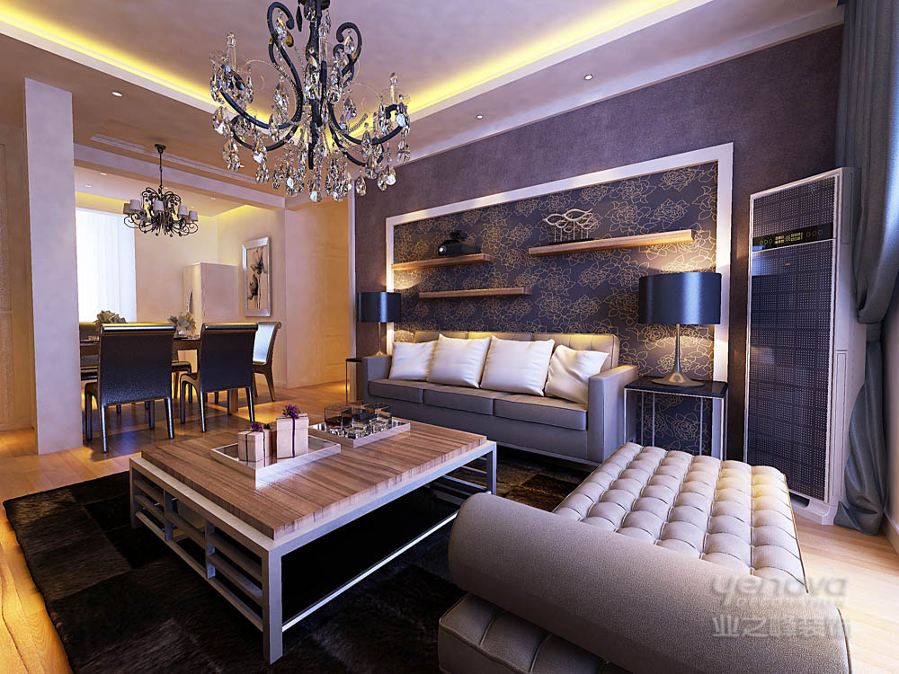 客厅图片来自天津业之峰装饰在金色家园低调奢华现代三居室的分享