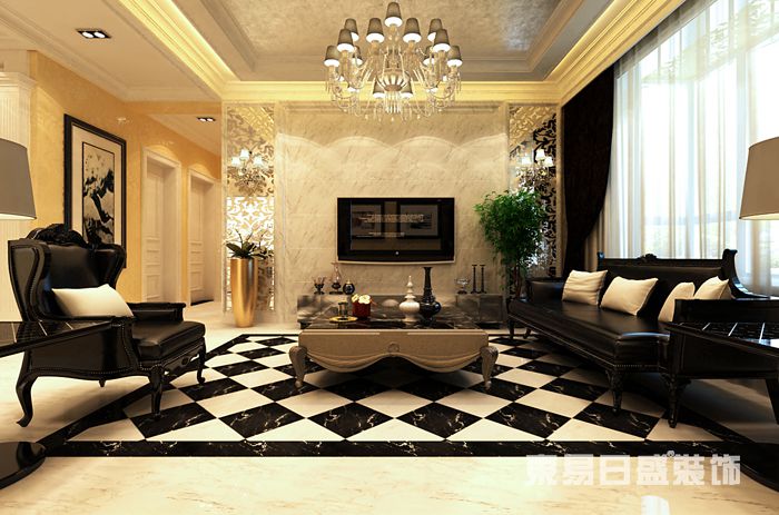 欧式 三居 白领 客厅图片来自郑州东易日盛装饰在未来金盾花园130平米简欧风格的分享