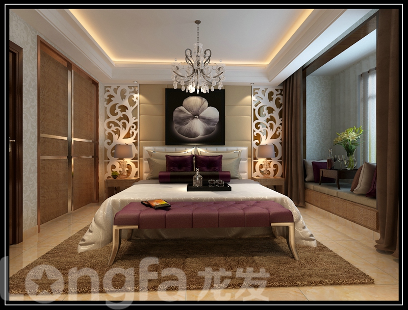 欧式 别墅 白领 80后 小资 收纳 卧室图片来自北京龙发装石家庄分公司在天山新公爵360平案例的分享