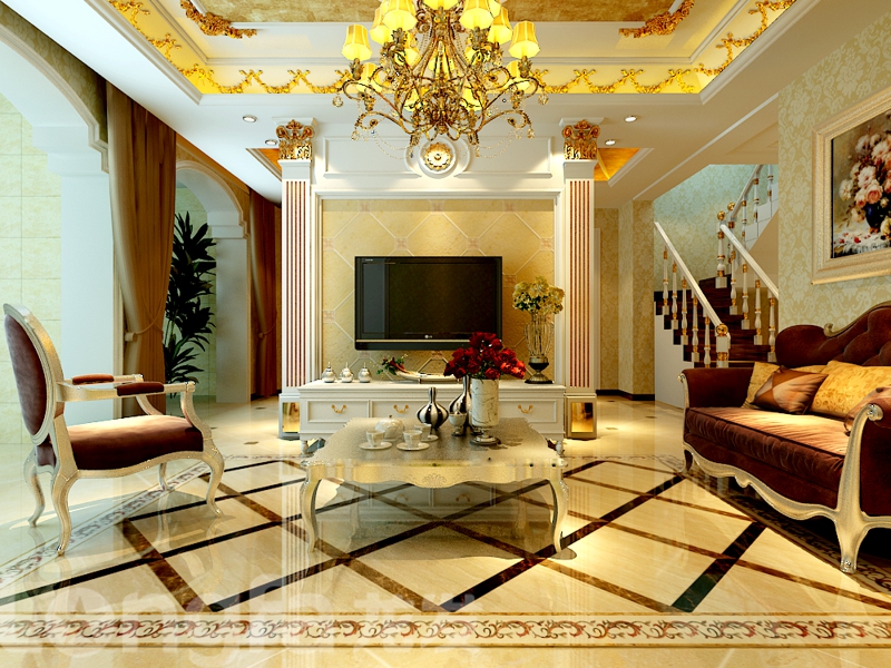 欧式 别墅 白领 80后 小资 客厅图片来自北京龙发装石家庄分公司在苹果城欧式别墅的分享