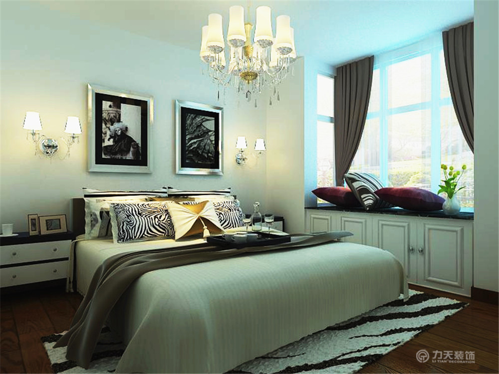 欧式 三居 白领 收纳 80后 小资 卧室图片来自阳光力天装饰在富民河畔-130㎡-简欧风格的分享