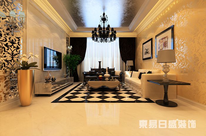 欧式 三居 白领 客厅图片来自郑州东易日盛装饰在未来金盾花园130平米简欧风格的分享
