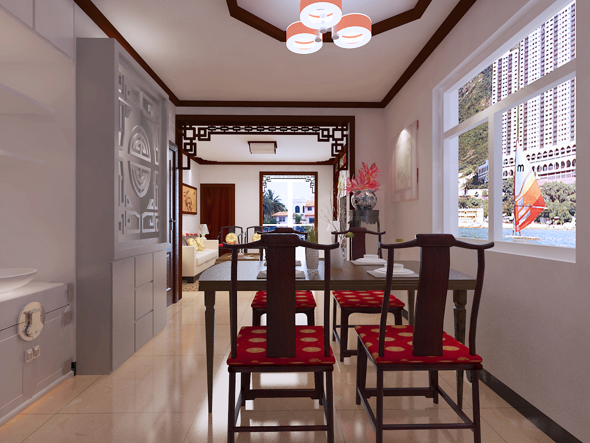 餐厅图片来自石家庄瑞博文装饰小然在弘石湾98平新中式装修风格的分享