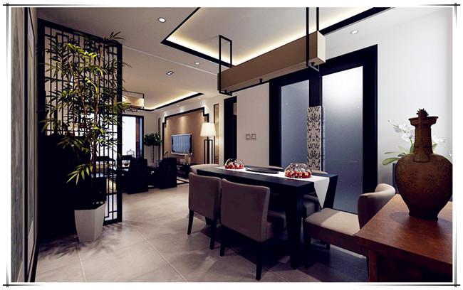现代 中式 三室 客厅 餐厅 朴素 黑灰 优雅 大方 客厅图片来自方林装饰在华润橡树湾·品味中式的现代范的分享