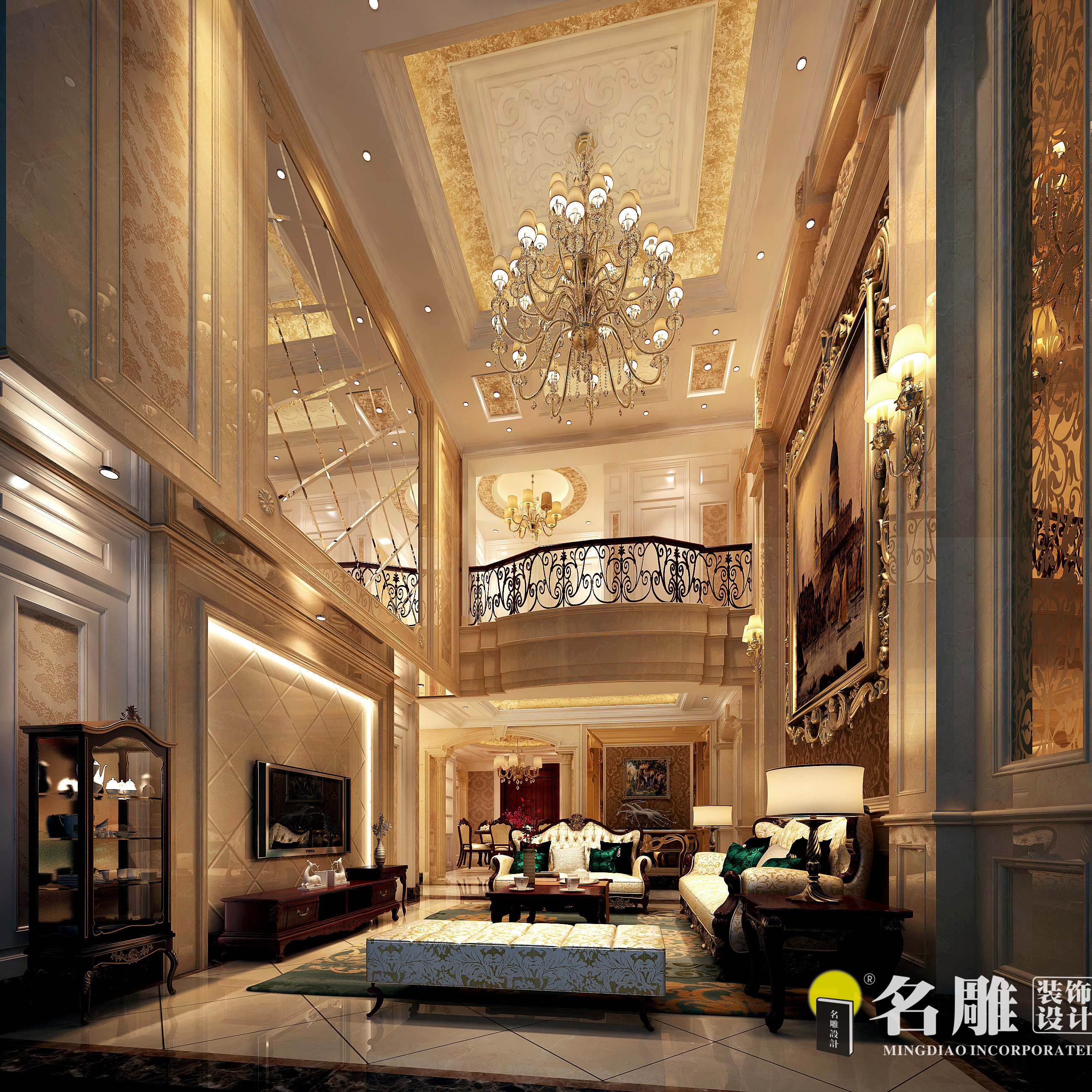 欧式 时尚现代 别墅 华贵典雅 客厅图片来自广州名雕装饰在欧式经典的分享