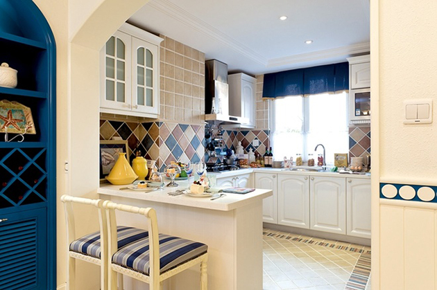 厨房图片来自刘成成在地中海别墅 • 蓝白混搭温馨家园的分享