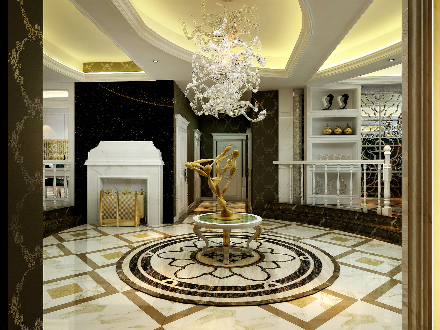三居 玄关图片来自实创装饰晶晶在230平别墅豪华新古典风格设计的分享