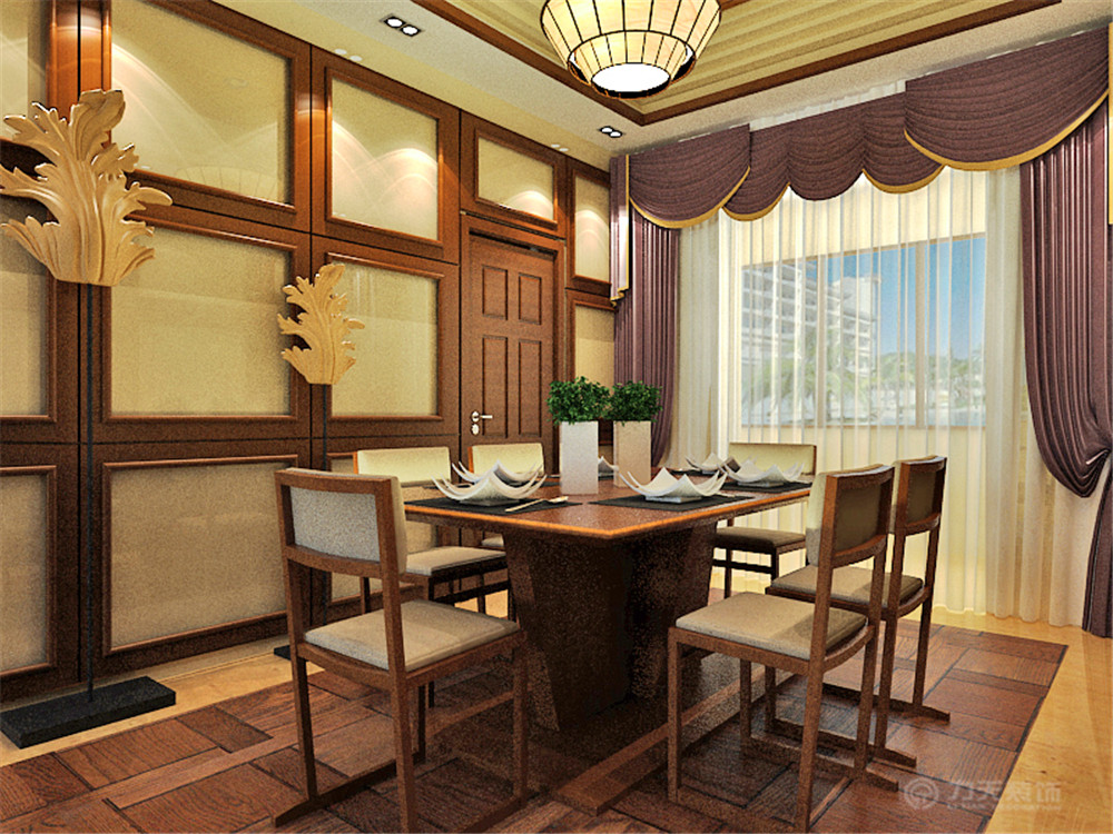中式 二居 收纳 白领 80后 小资 餐厅图片来自阳光力天装饰在恒益隆庭-131.08㎡-新中式的分享
