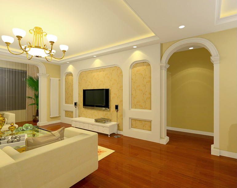 客厅图片来自实创装饰总部在K2玉兰湾133平米简欧三居室设计的分享