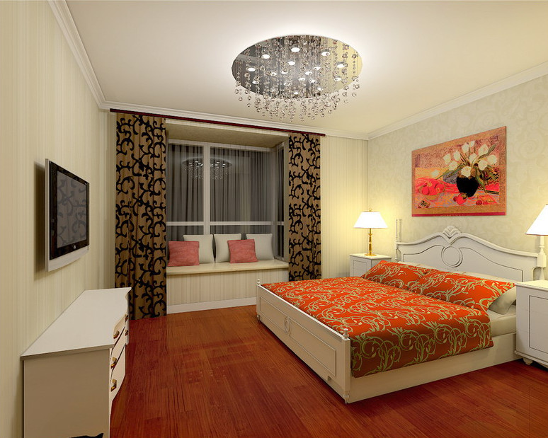 卧室图片来自实创装饰总部在K2玉兰湾133平米简欧三居室设计的分享