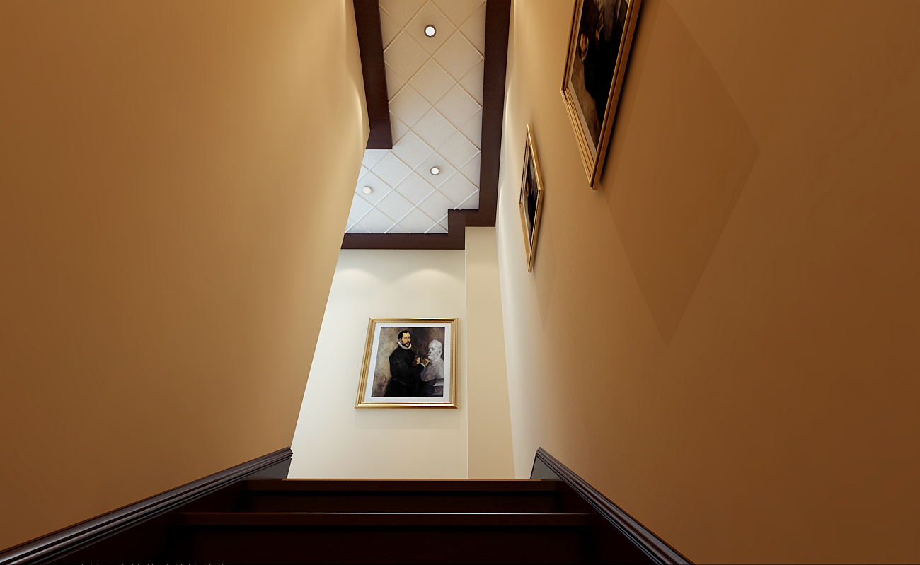 楼梯图片来自实创装饰总部在31万领秀翡翠山280㎡欧式联排的分享